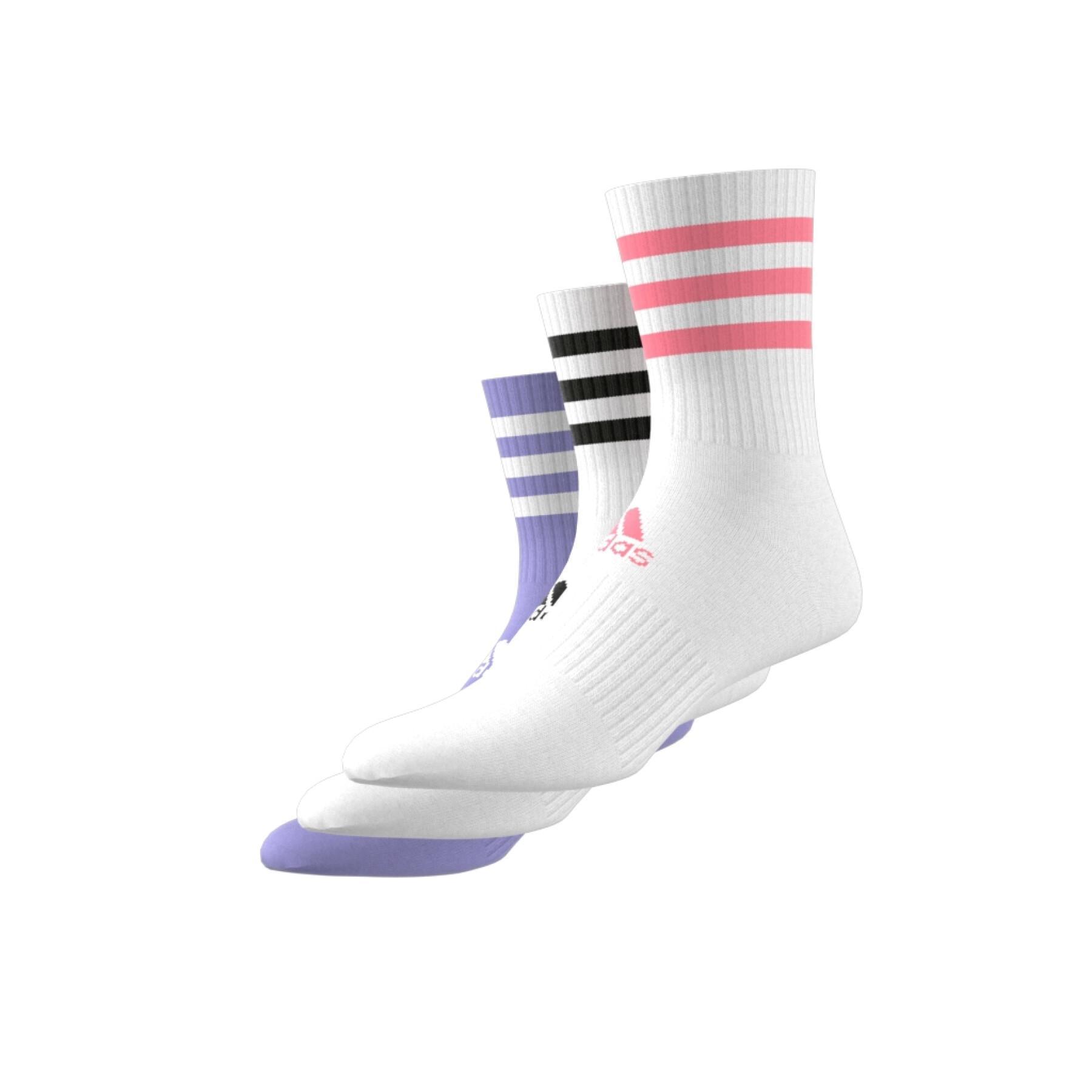 Football Socks adidas 3-Stripes Cushioned (x3)